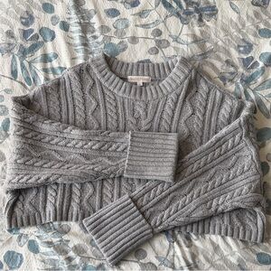 Sundance Light Gray Cable Knit Sweater